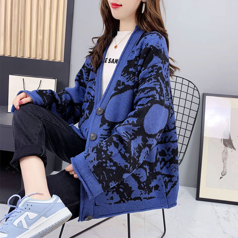 All-match winter cardigan knitted tops for women