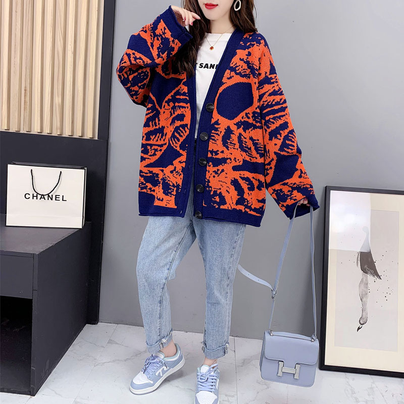 All-match winter cardigan knitted tops for women