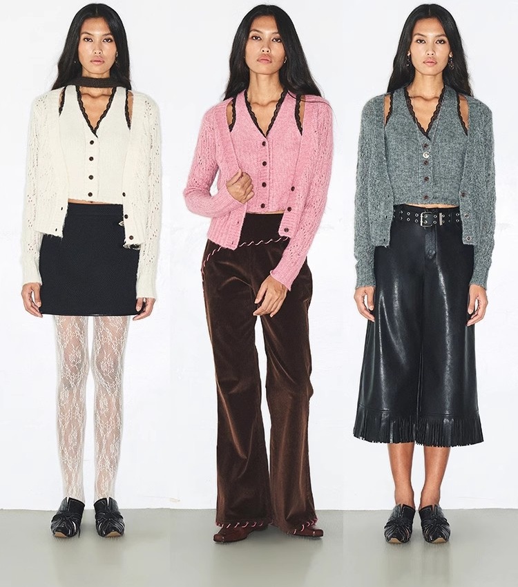 Splice France style sweater Pseudo-two cardigan