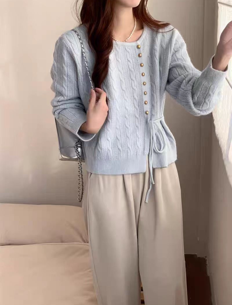 Lazy sweater knitted cardigan for women