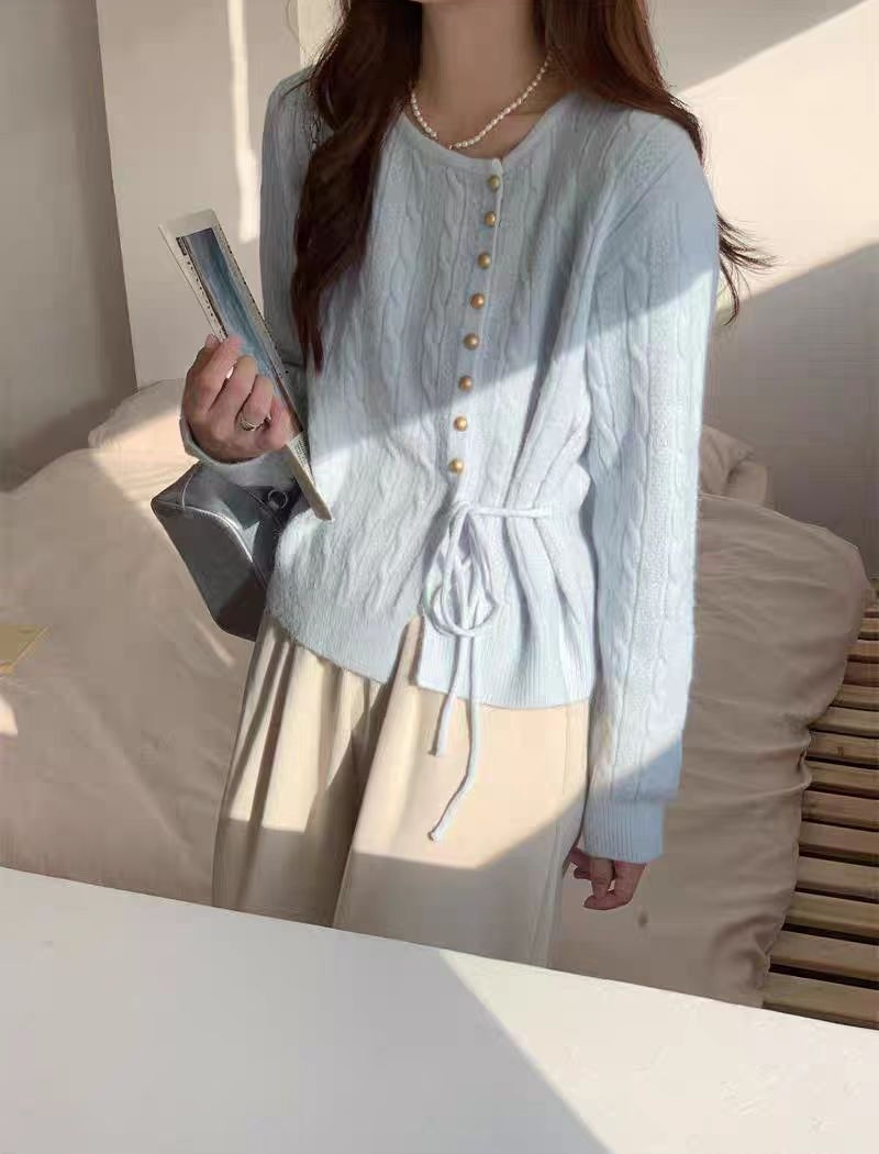 Lazy sweater knitted cardigan for women