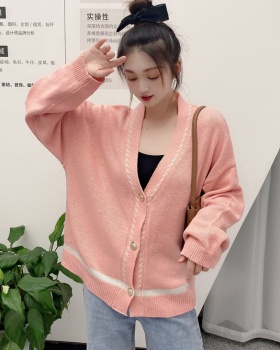 Knitted loose sweater chanelstyle cardigan