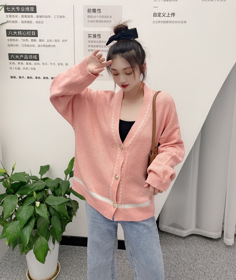 Knitted loose sweater chanelstyle cardigan