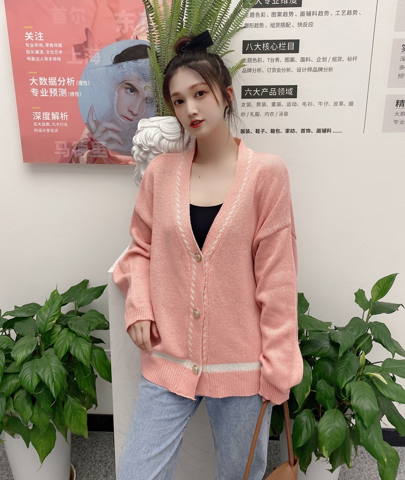 Knitted loose sweater chanelstyle cardigan