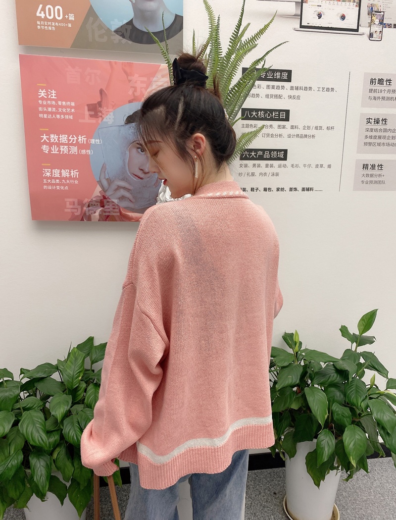 Knitted loose sweater chanelstyle cardigan