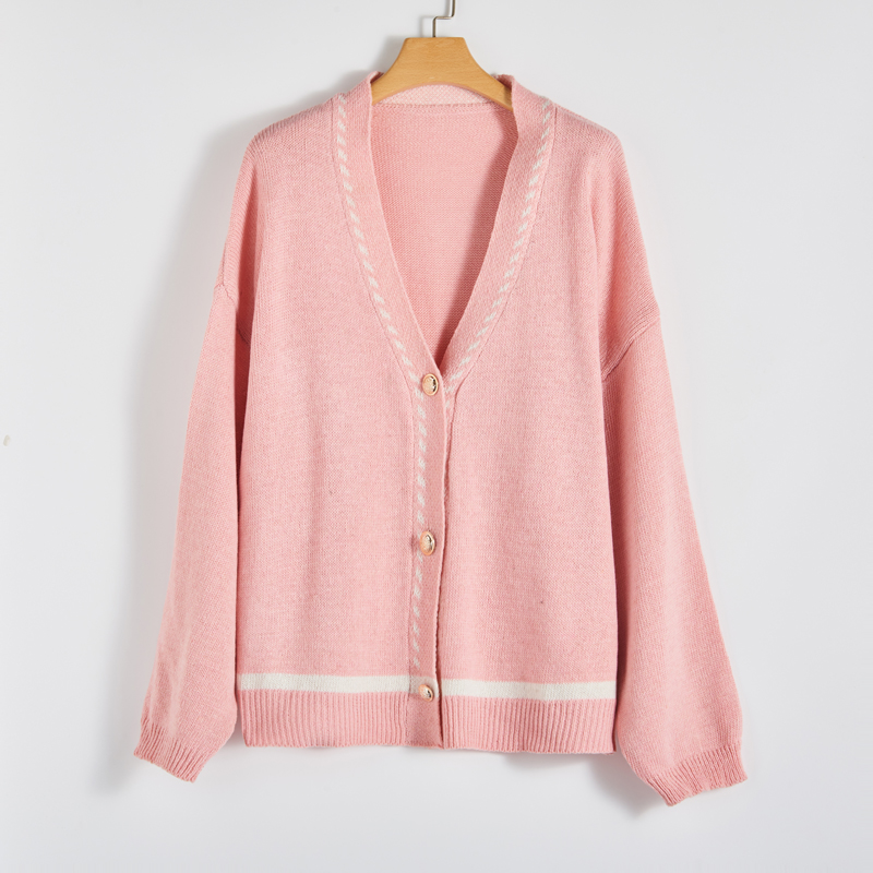 Knitted loose sweater chanelstyle cardigan