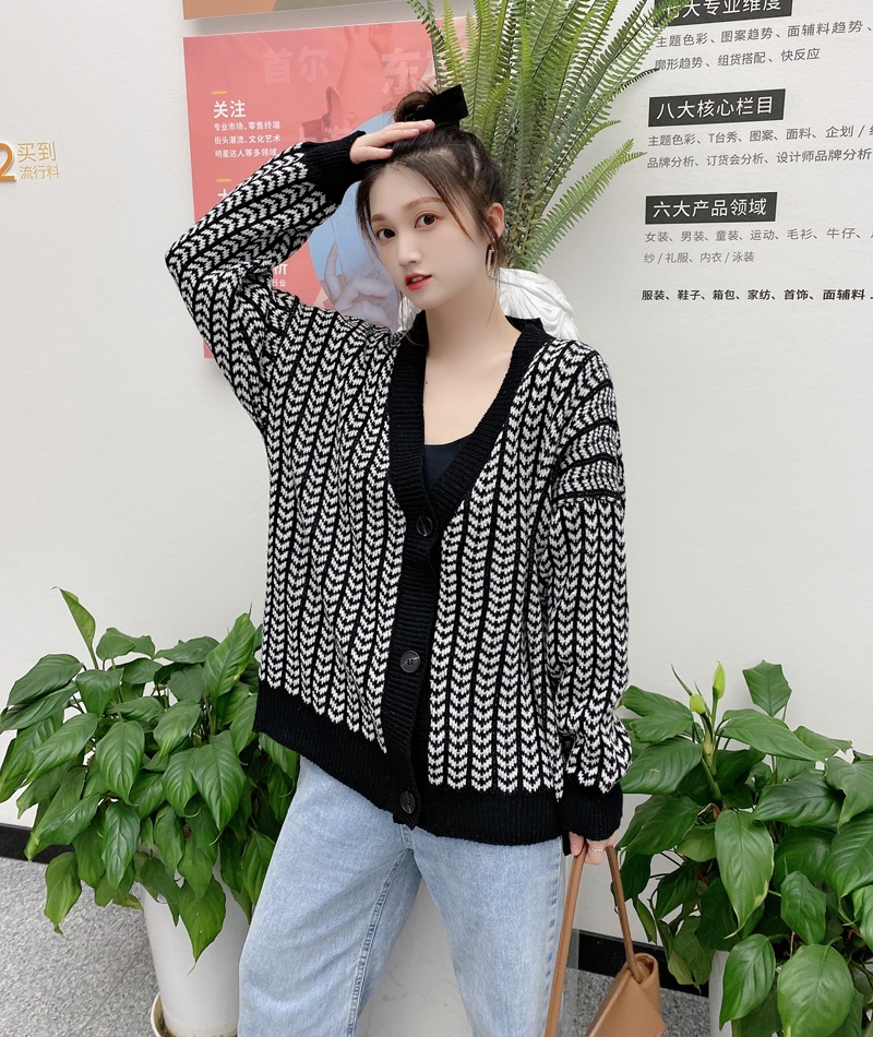 Long sleeve knitted jacket Korean style cardigan for women
