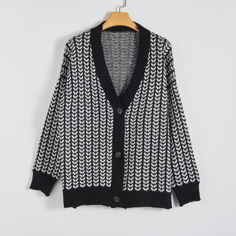 Long sleeve knitted jacket Korean style cardigan for women