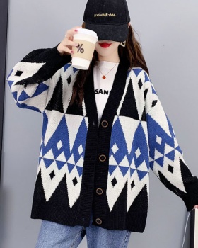 Autumn and winter cardigan Western style sweater for women