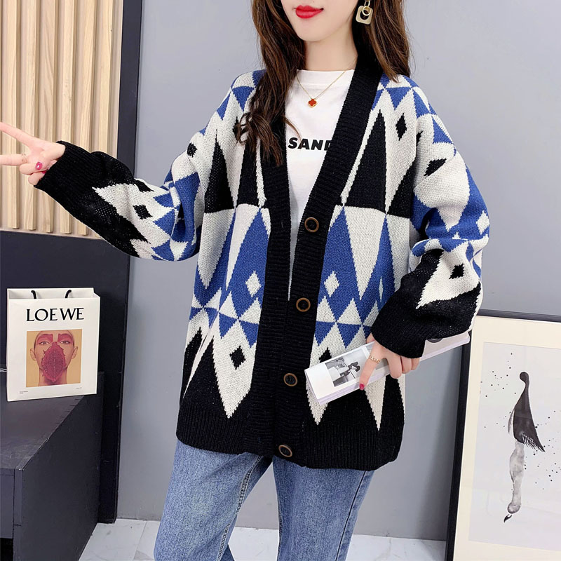Autumn and winter cardigan Western style sweater for women