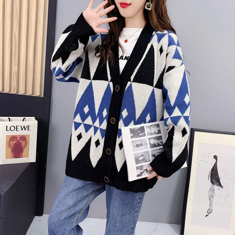 Autumn and winter cardigan Western style sweater for women