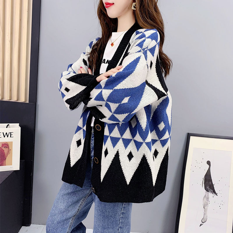 Autumn and winter cardigan Western style sweater for women
