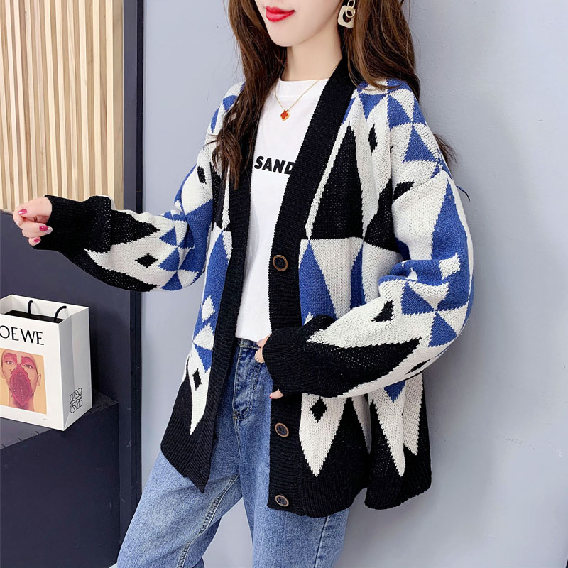 Autumn and winter cardigan Western style sweater for women