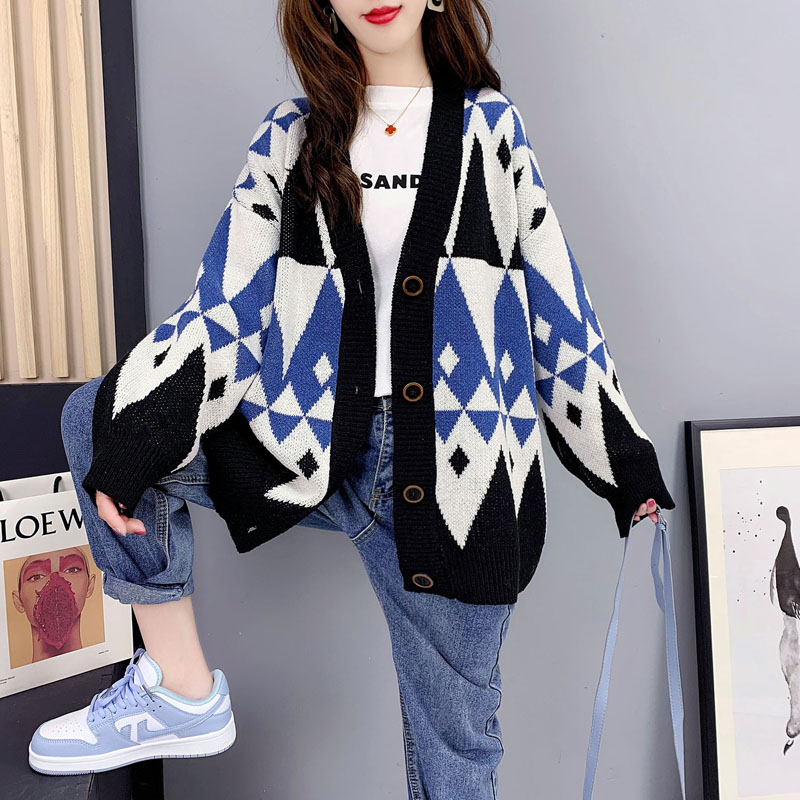 Autumn and winter cardigan Western style sweater for women