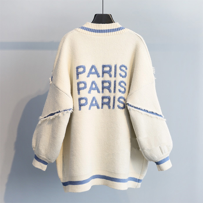 Loose knitted lazy cardigan autumn long sweater