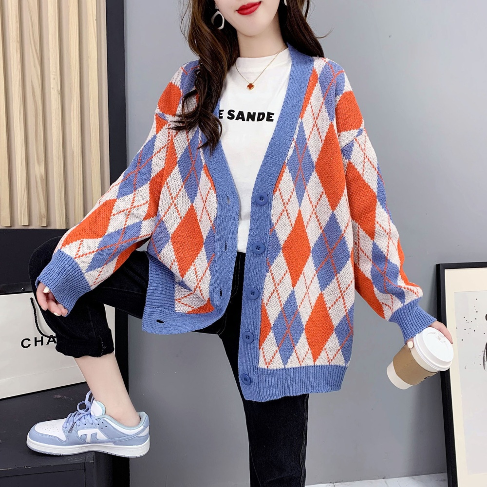 Large yard loose tops wears outside sweater for women