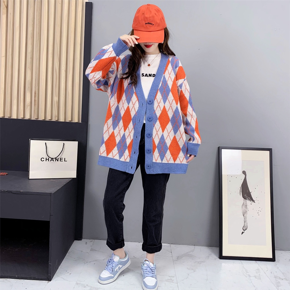 Large yard loose tops wears outside sweater for women