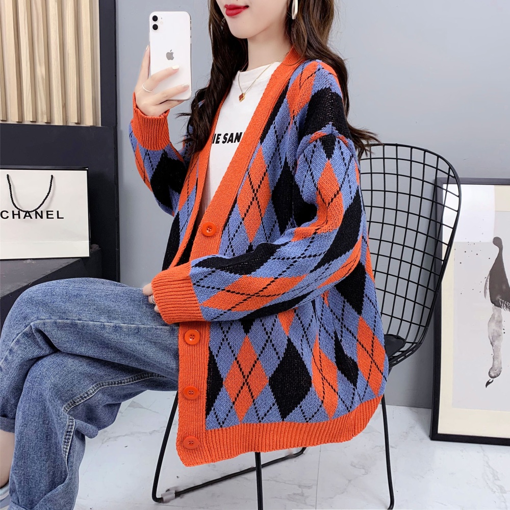 Large yard loose tops wears outside sweater for women