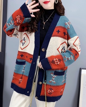 Small fellow long sweater Korean style cardigan for women