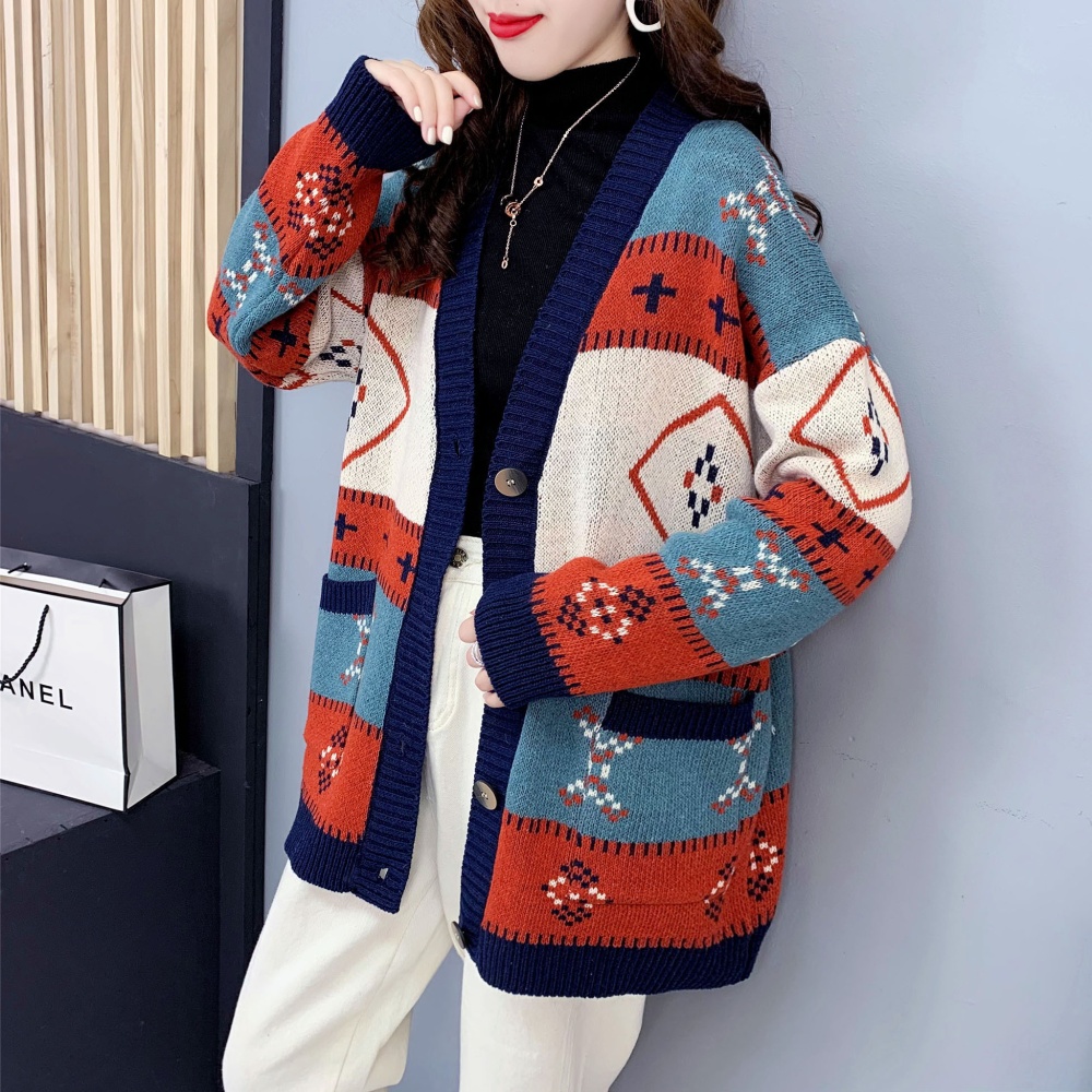 Small fellow long sweater Korean style cardigan for women