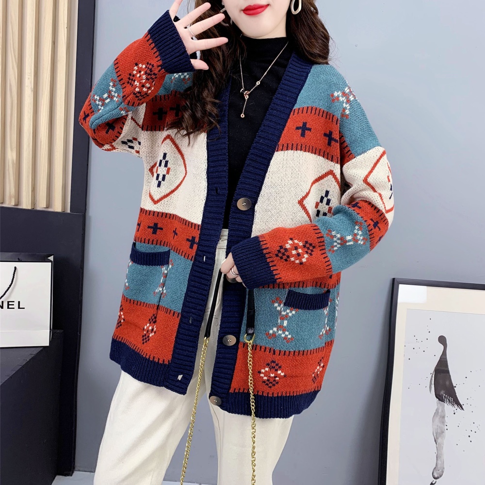 Small fellow long sweater Korean style cardigan for women