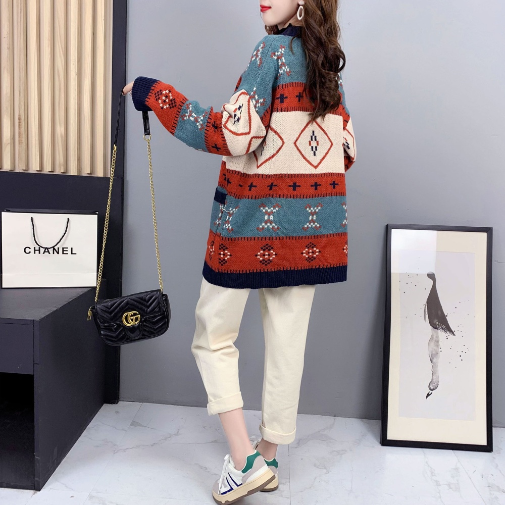 Small fellow long sweater Korean style cardigan for women
