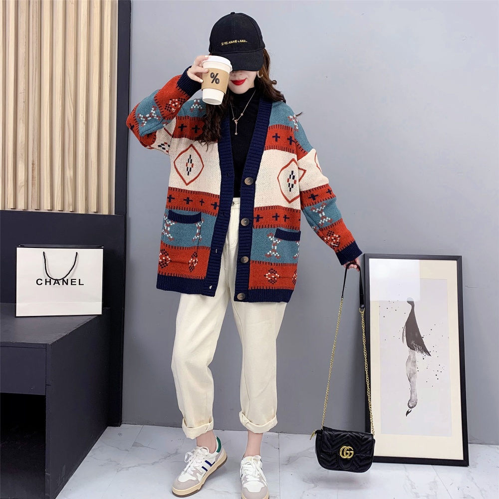 Small fellow long sweater Korean style cardigan for women