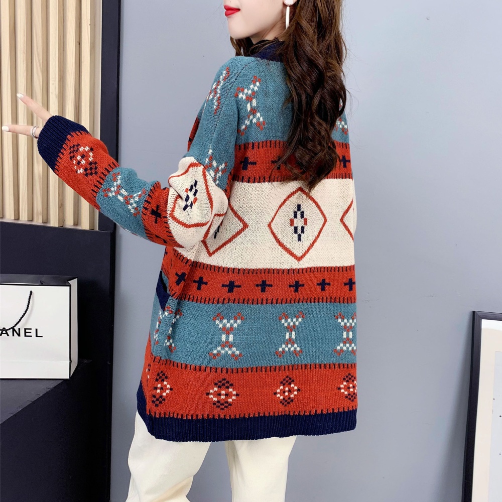 Small fellow long sweater Korean style cardigan for women