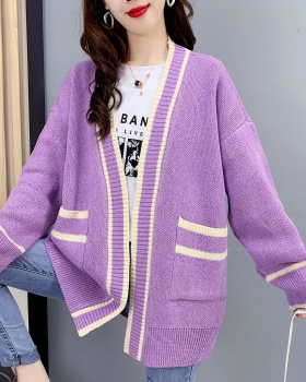 Korean style pocket cardigan fashion coat for women