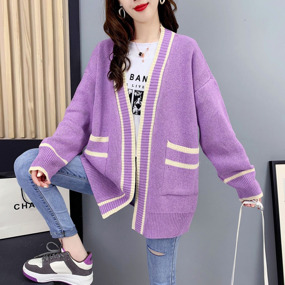 Korean style pocket cardigan fashion coat for women