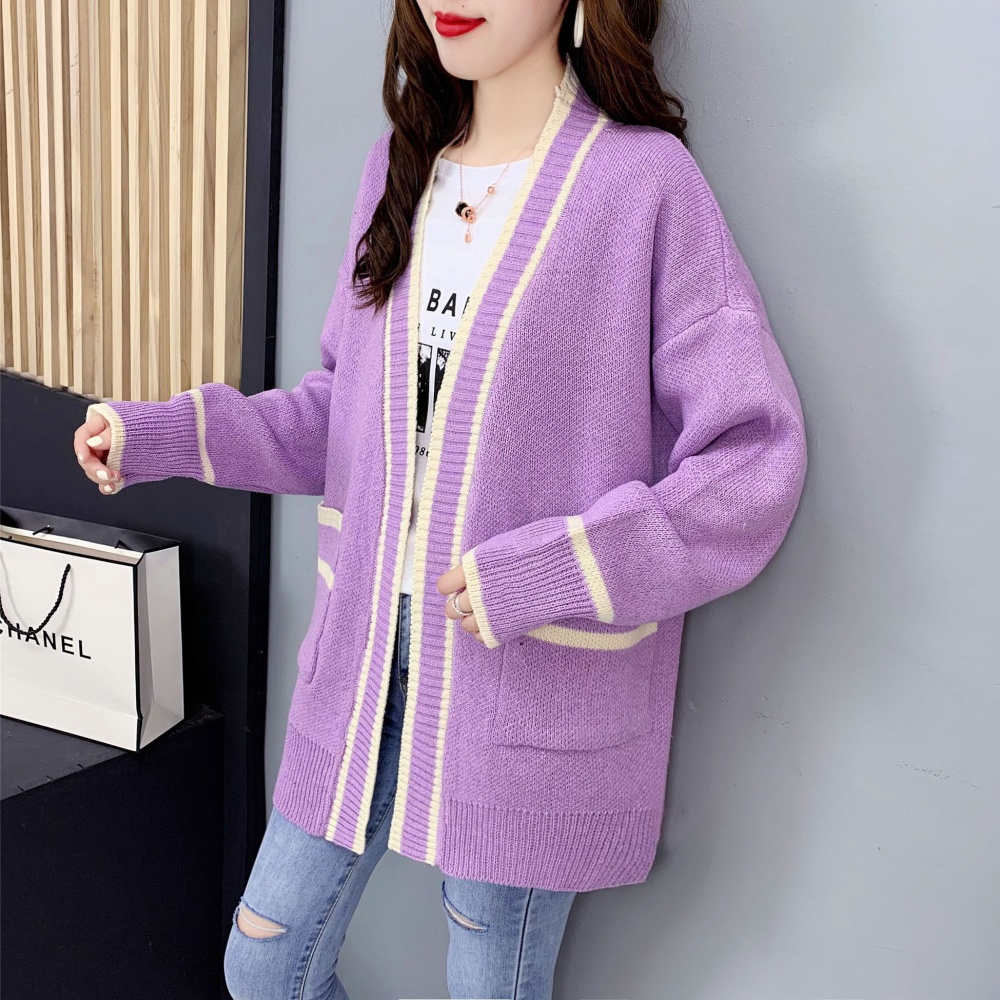 Korean style pocket cardigan fashion coat for women