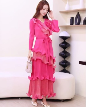 European style frenum crimp stereoscopic dress