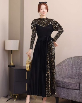 European style France style splice dress for women