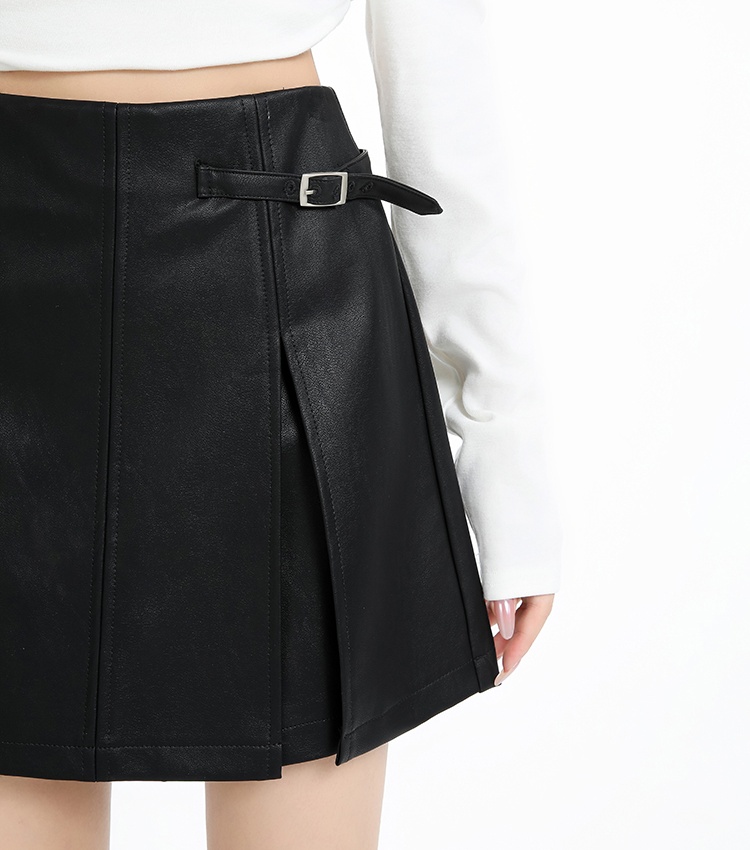 Retro slim wide leg pants high waist Casual skirt for women
