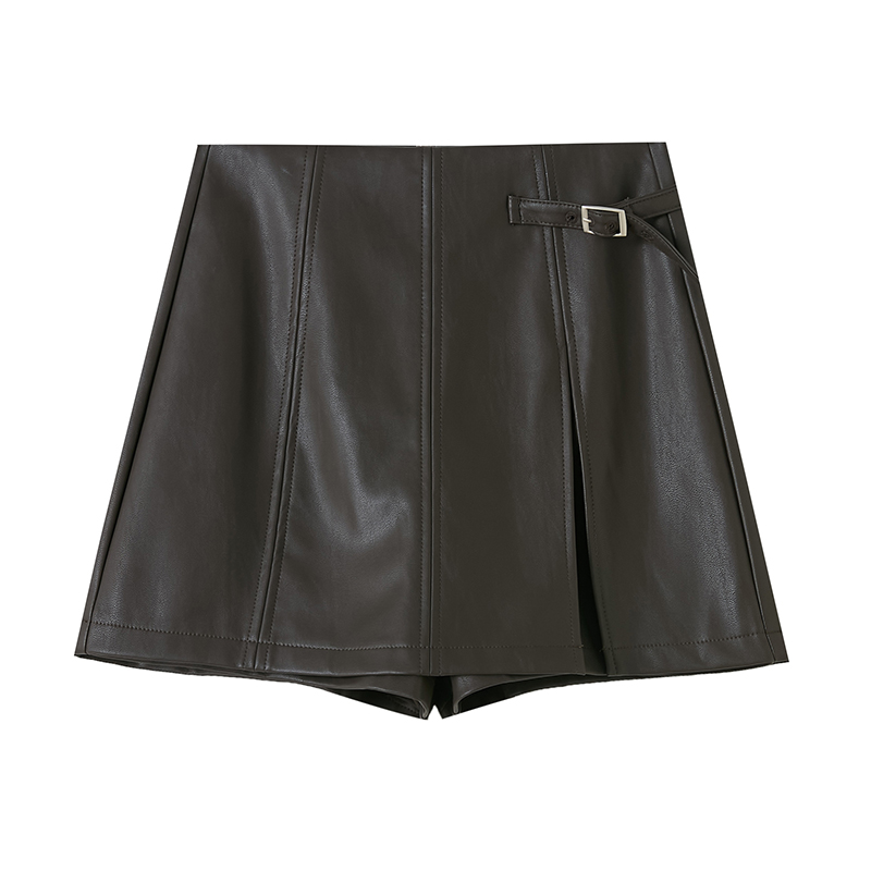 Retro slim wide leg pants high waist Casual skirt for women