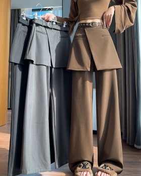 Autumn Casual wide leg pants high waist suit pants for women