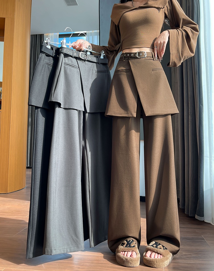 Autumn Casual wide leg pants high waist suit pants for women