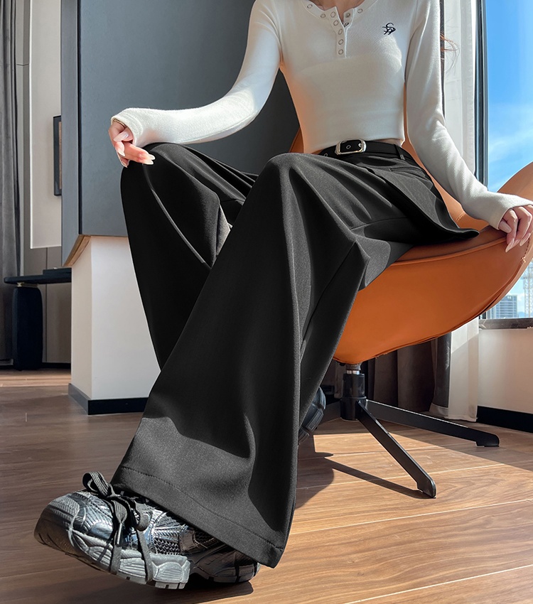 Autumn Casual wide leg pants high waist suit pants for women