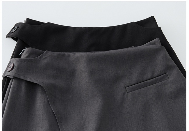 Straight gray pants mopping wide leg pants for women