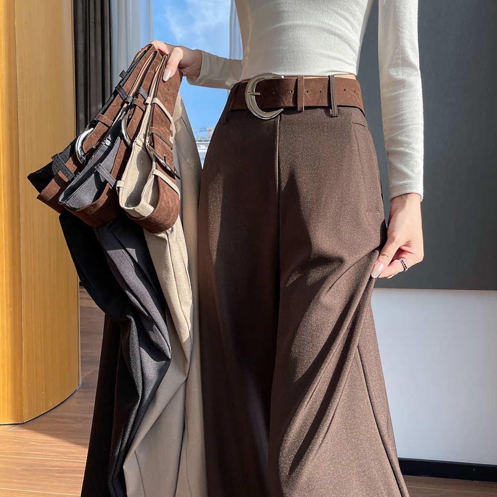Slim drape suit pants micro speaker pants for women