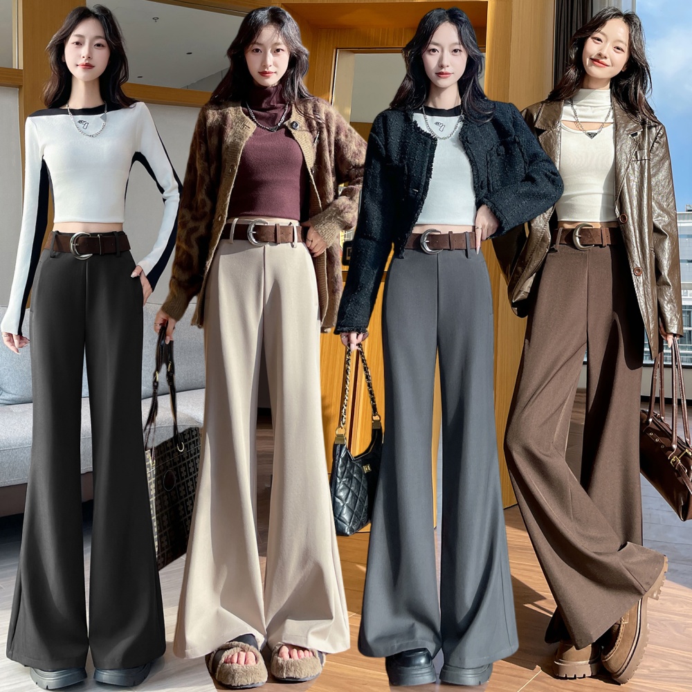 Slim drape suit pants micro speaker pants for women