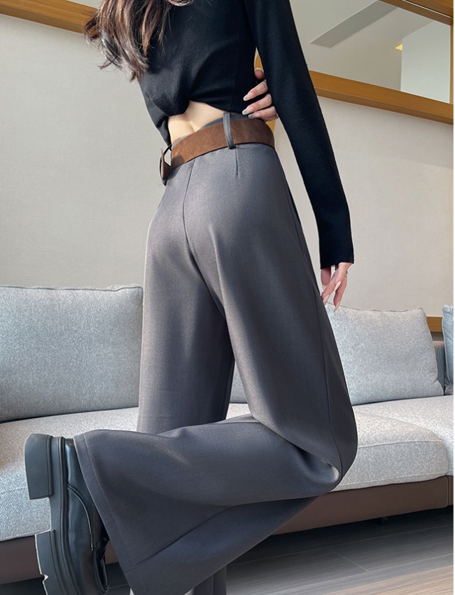 Slim drape suit pants micro speaker pants for women