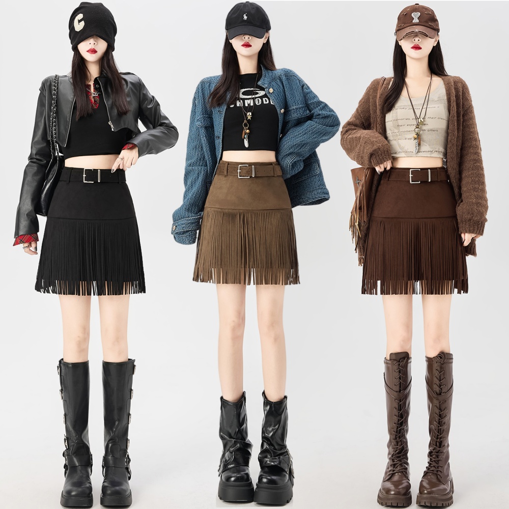 Autumn and winter skirt A-line short skirt for women