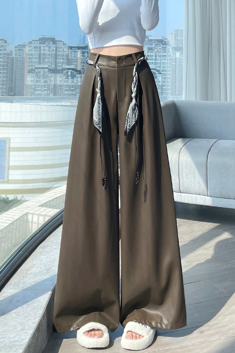 All-match loose wide leg pants high waist long pants for women