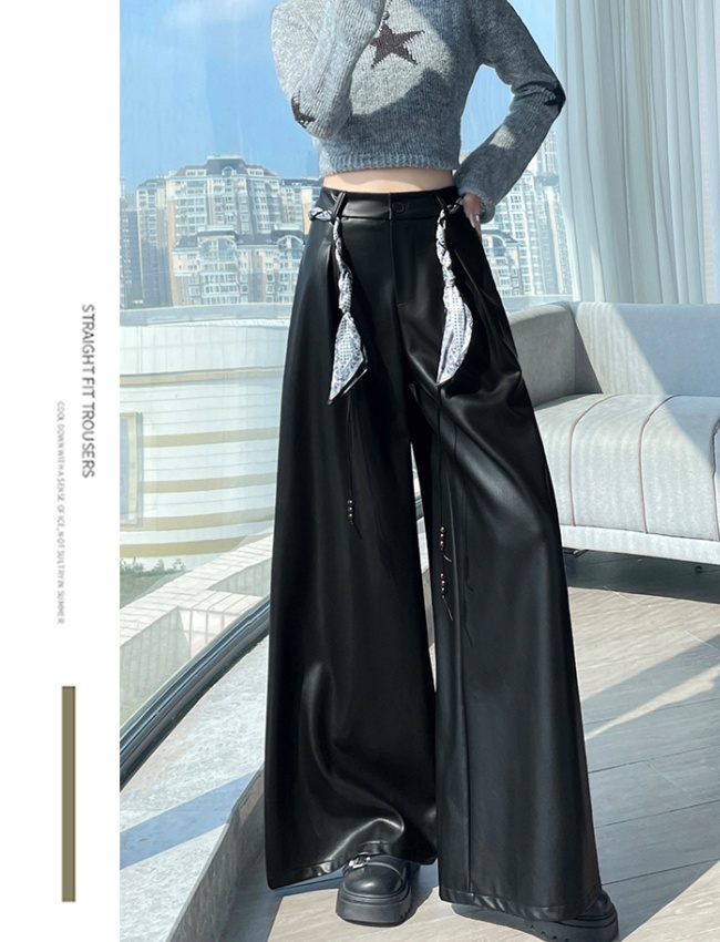 All-match loose wide leg pants high waist long pants for women