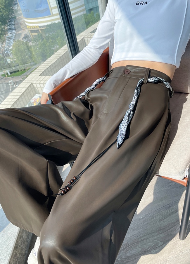 All-match loose wide leg pants high waist long pants for women