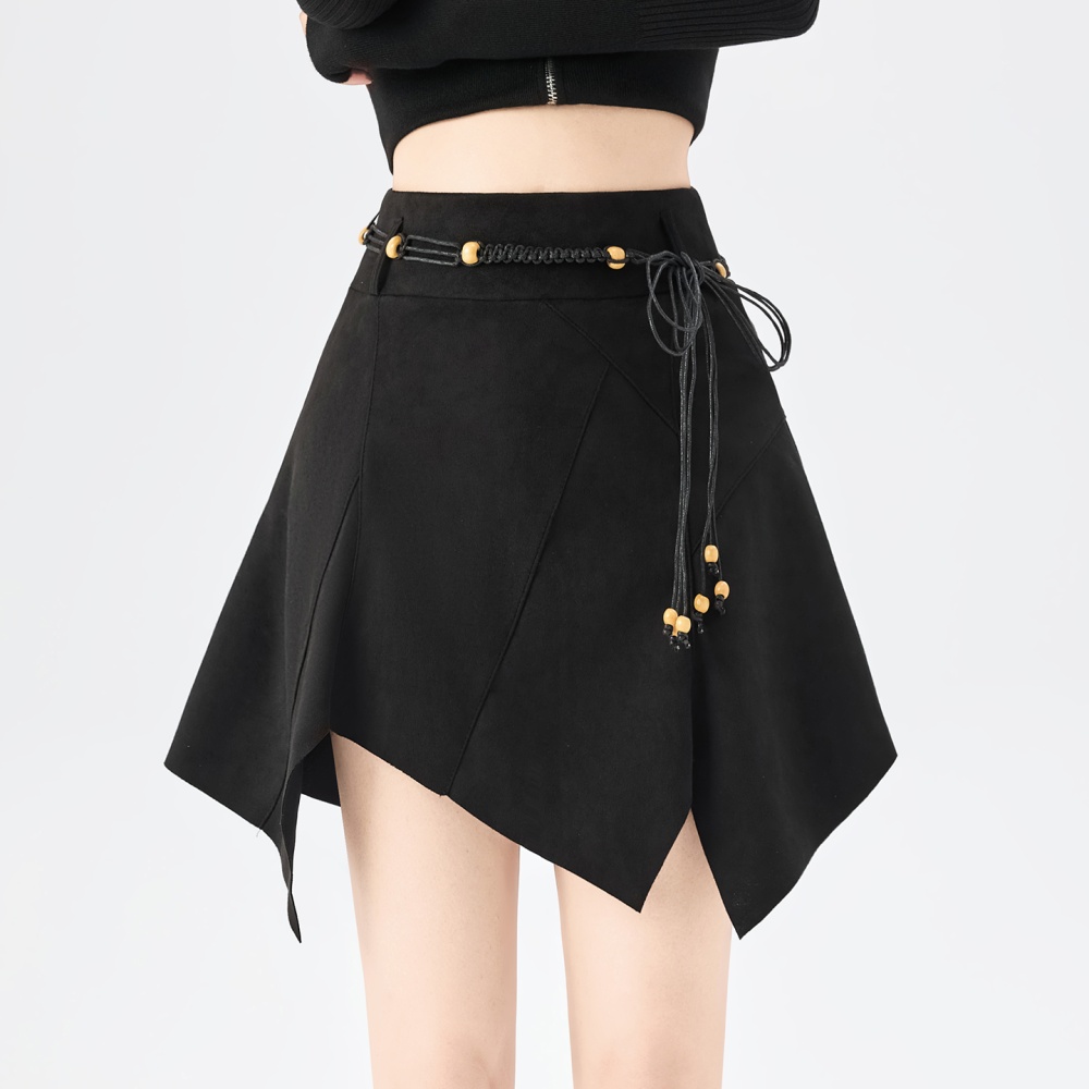Autumn and winter slim skirt suede short skirt