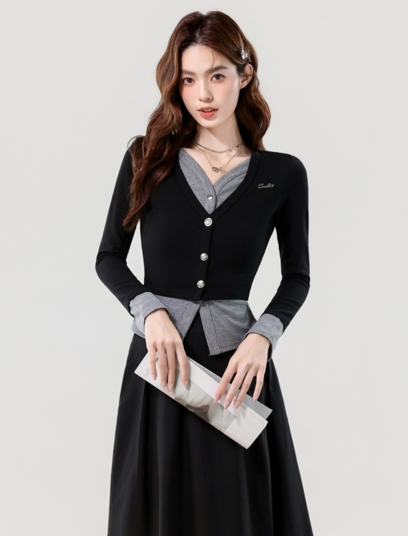 Collocation Korean style short skirt tops a set