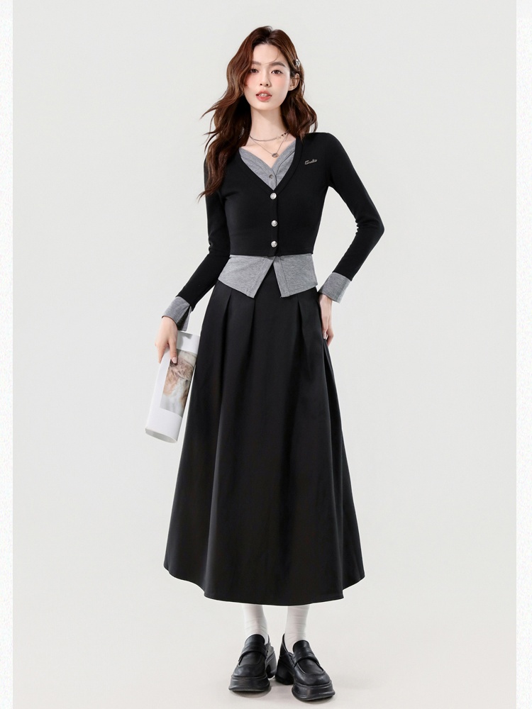 Collocation Korean style short skirt tops a set