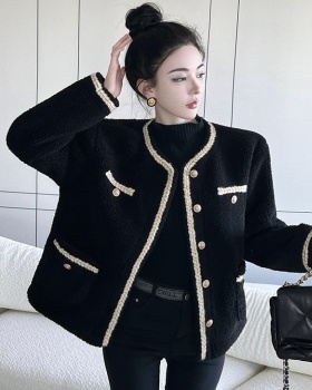 Lamb fur retro tops thick all-match coat